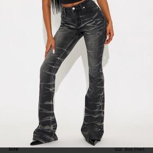 Brand New Fashion Nova jeans. Tall So On Point Stretch Flare Jeans - Black Wash